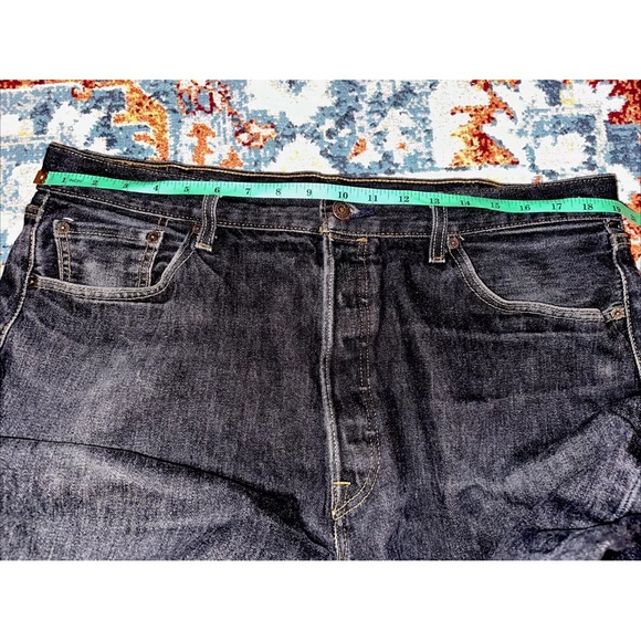 VTG Levis 501 Jeans Men’s 40x32 Black Regular Straight Leg Button Fly Dark Wash - Picture 8 of 10